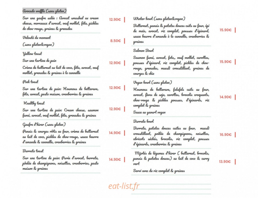 Healthy Lounge — carte page 2