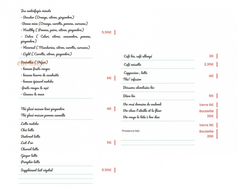 Healthy Lounge — carte page 4