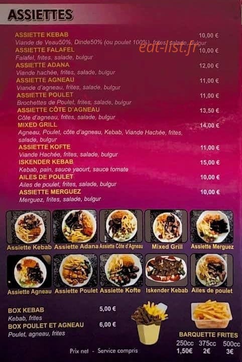 Kebab Ararat — carte page 3
