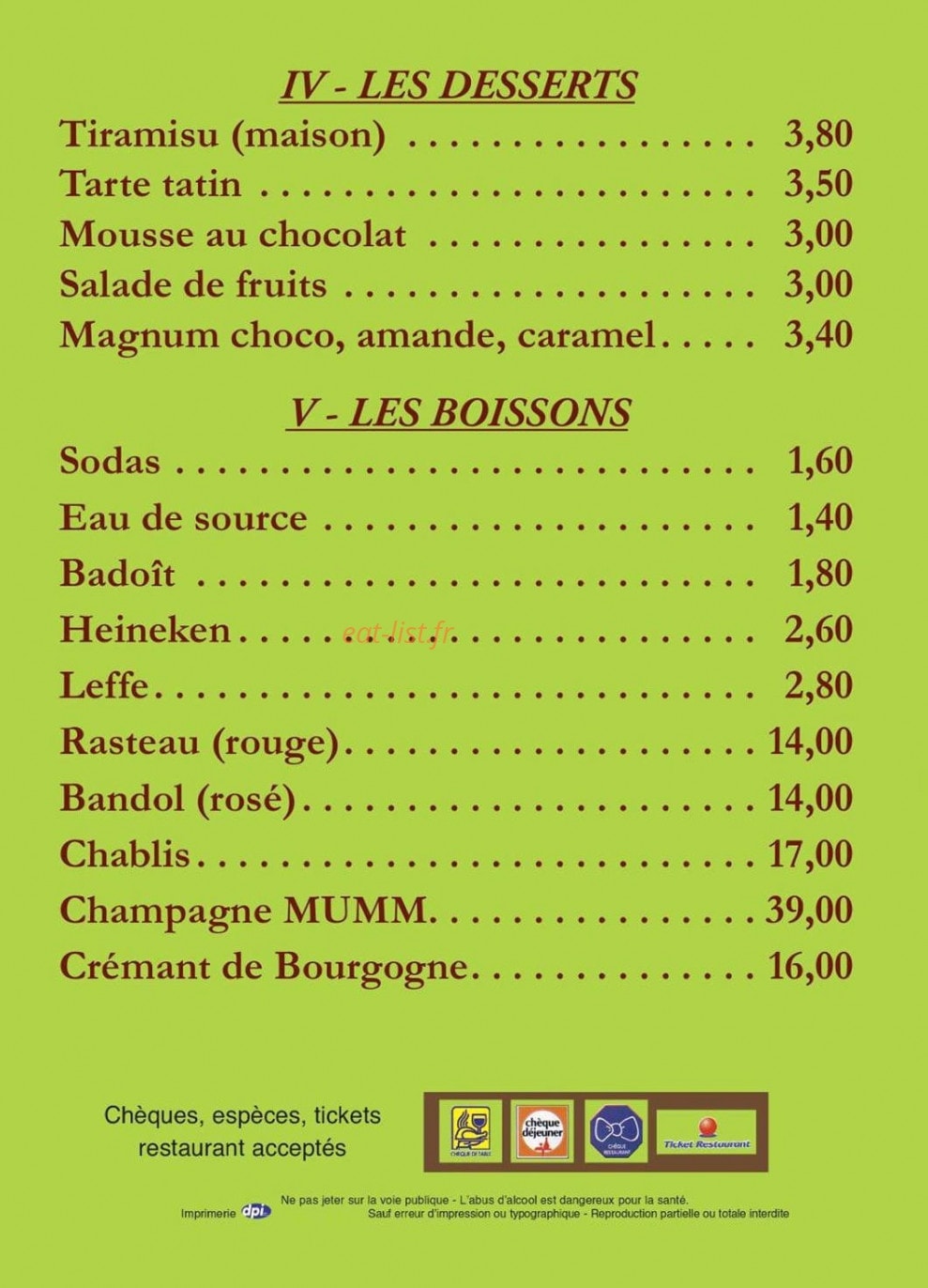 L'atelier Cuisine — carte page 4