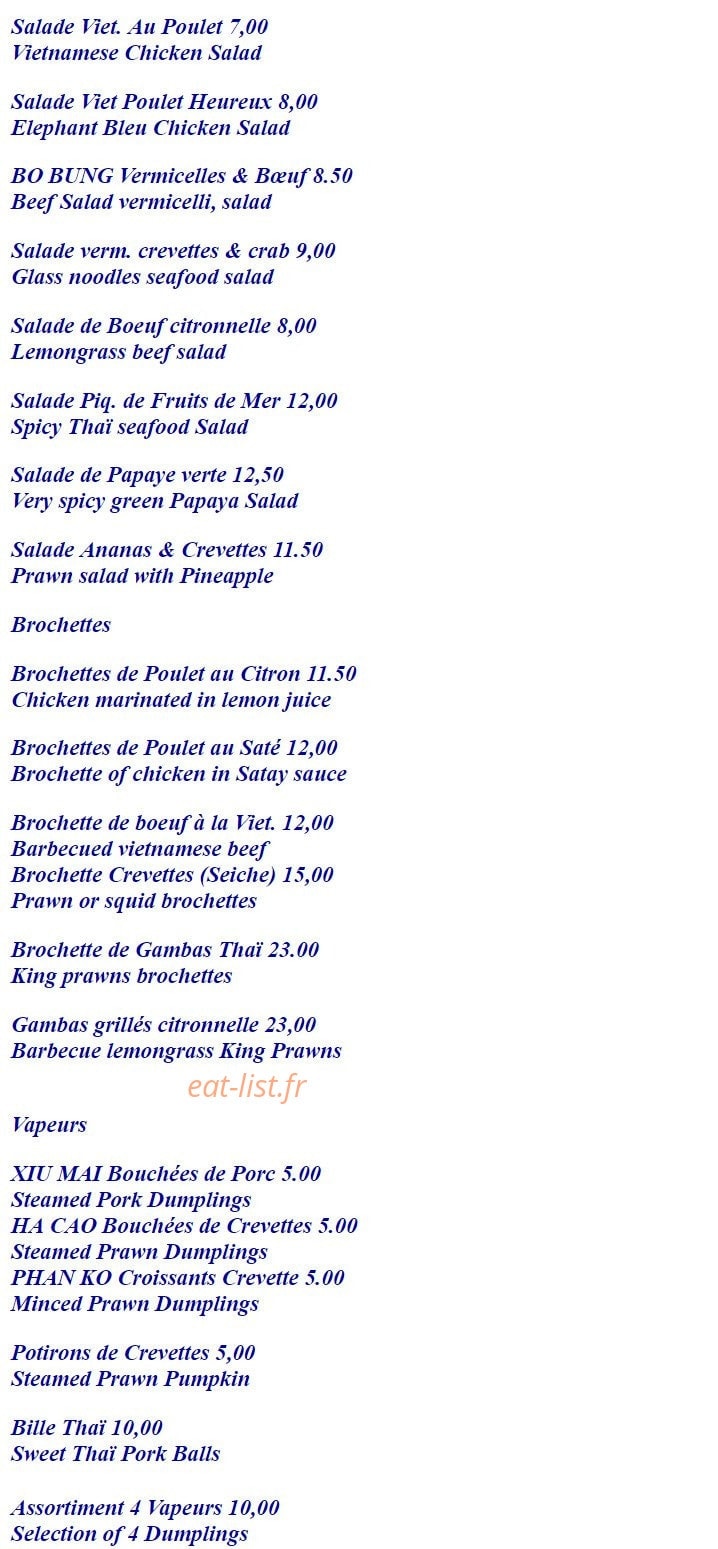 L'elephant Bleu — carte page 2