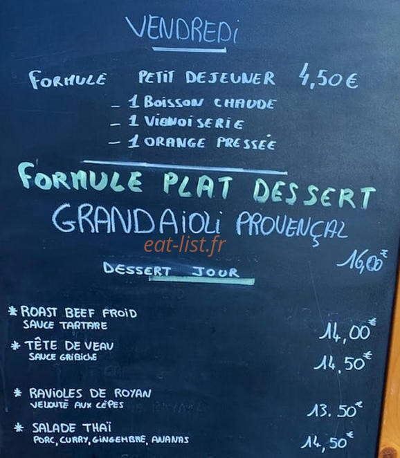 La Brasserie Antiboise — carte page 1