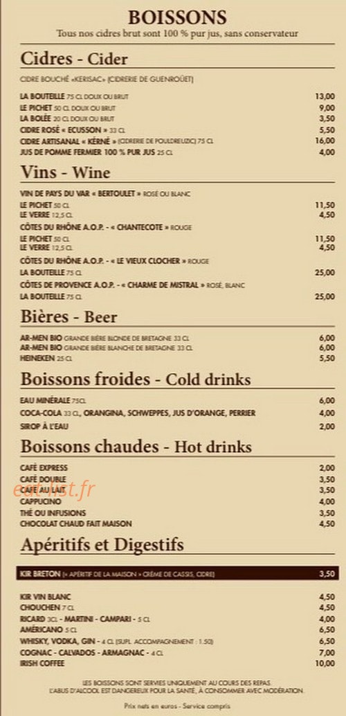 La Crêperie — carte page 5