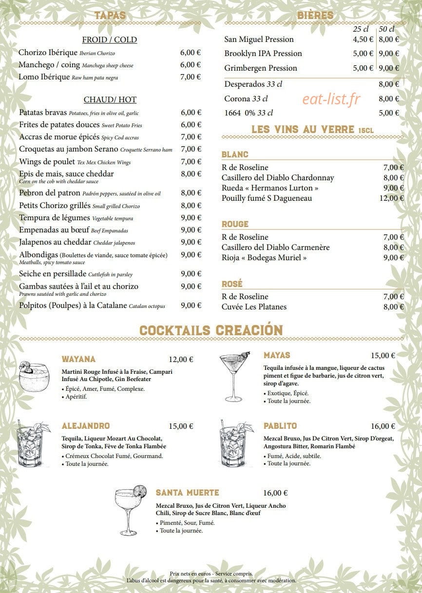 La Guinguette de Rio — carte page 1