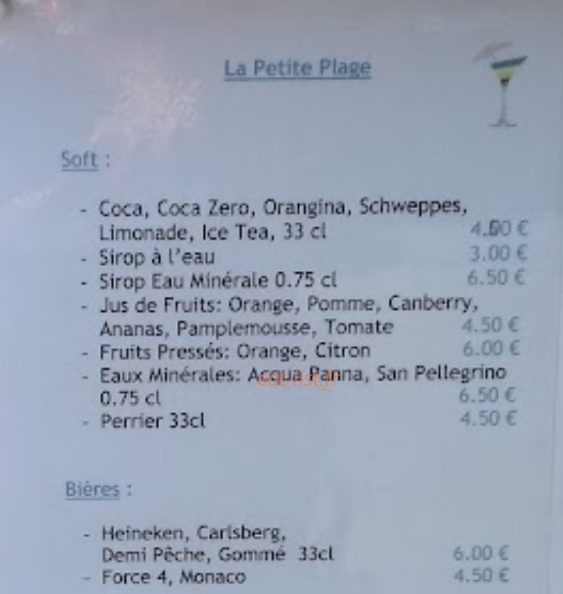 La Petite Plage — carte page 3