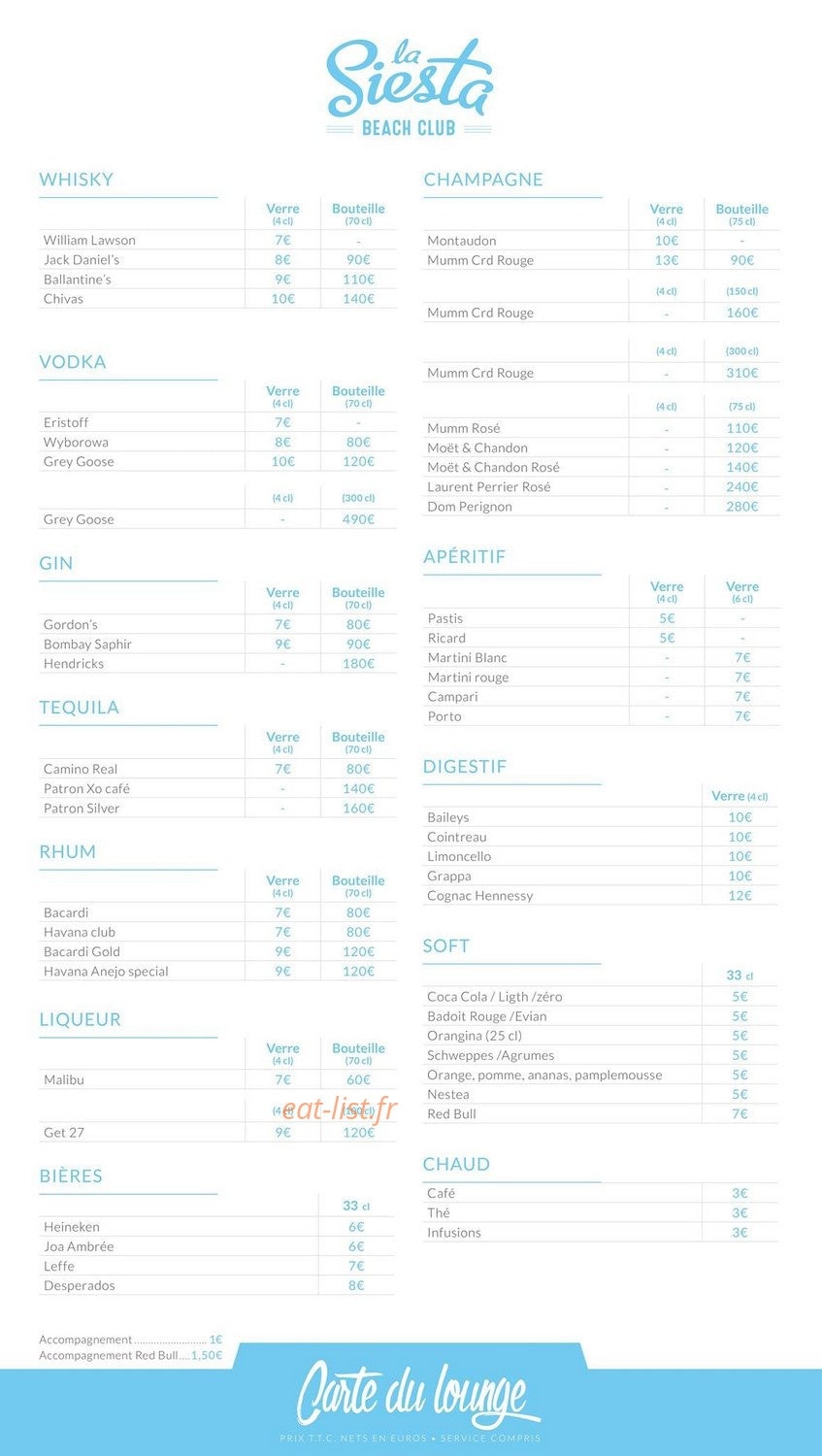 La Siesta — carte page 2