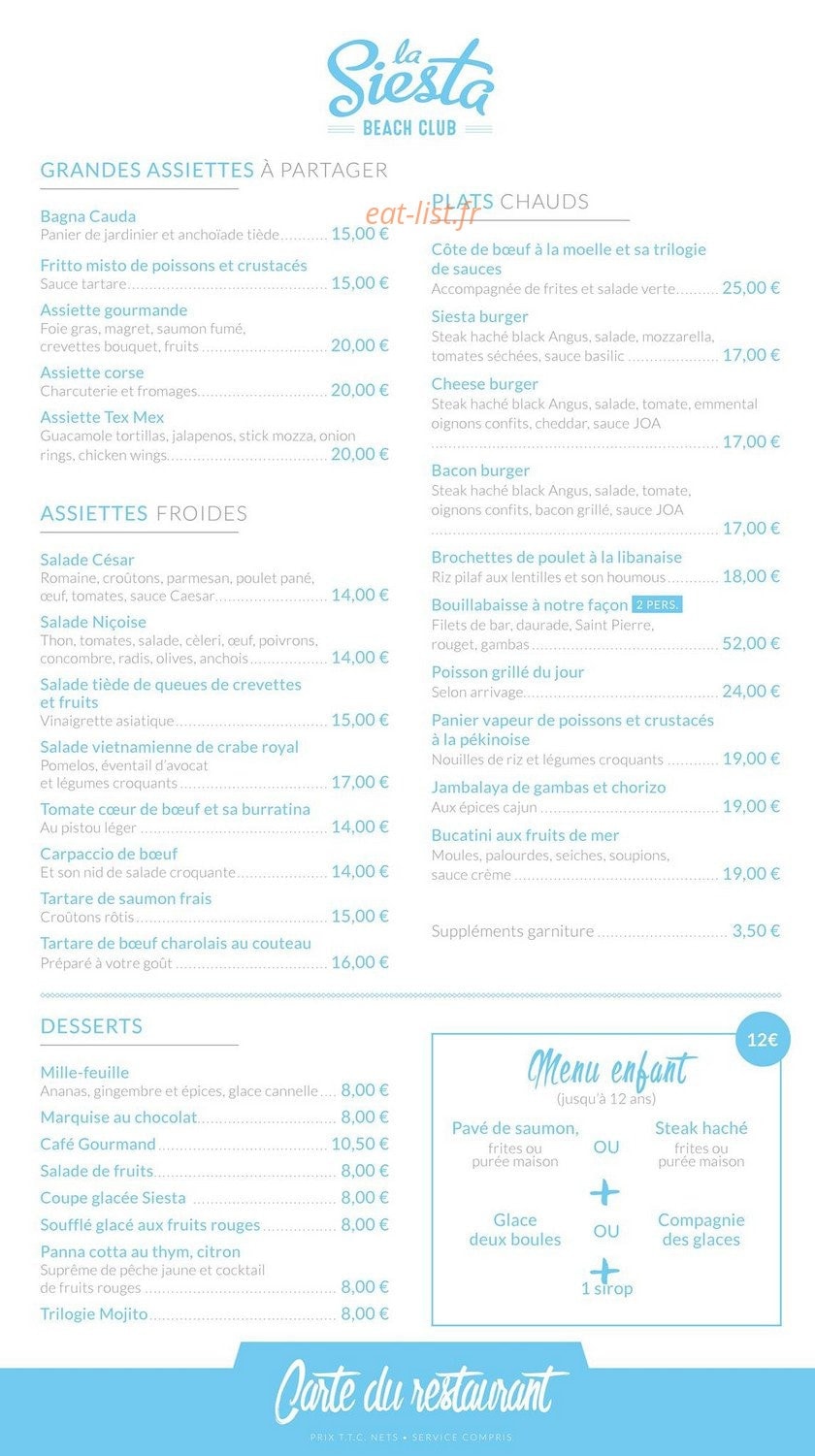 La Siesta — carte page 4