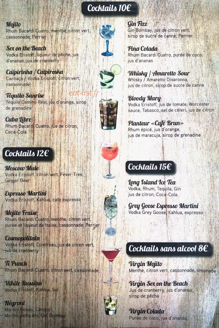 Le Café Brun — carte page 3