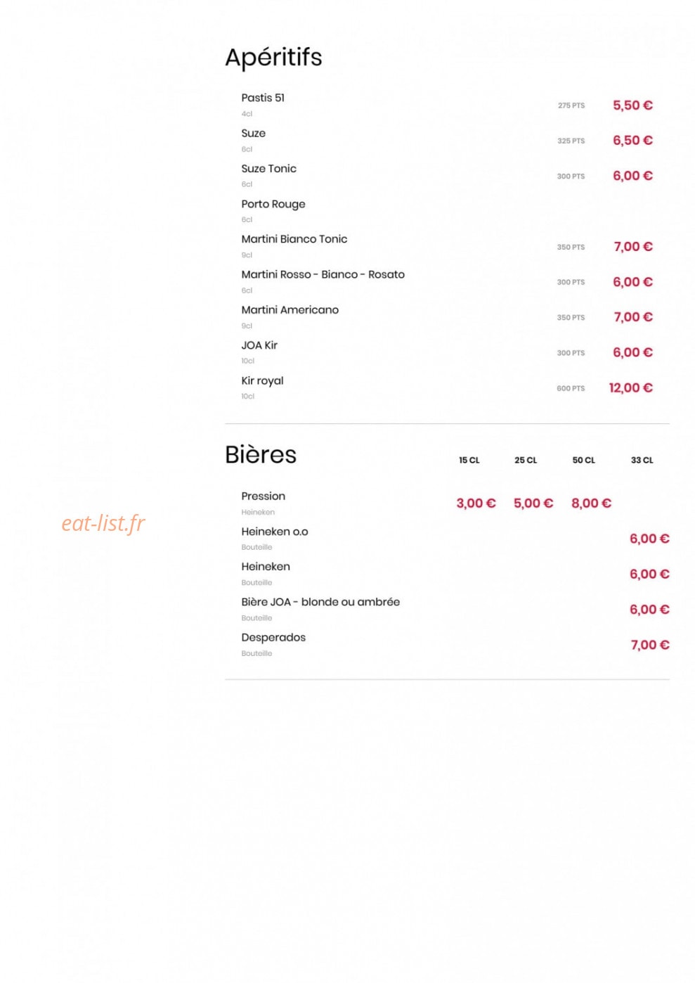Le Comptoir JOA — carte page 7
