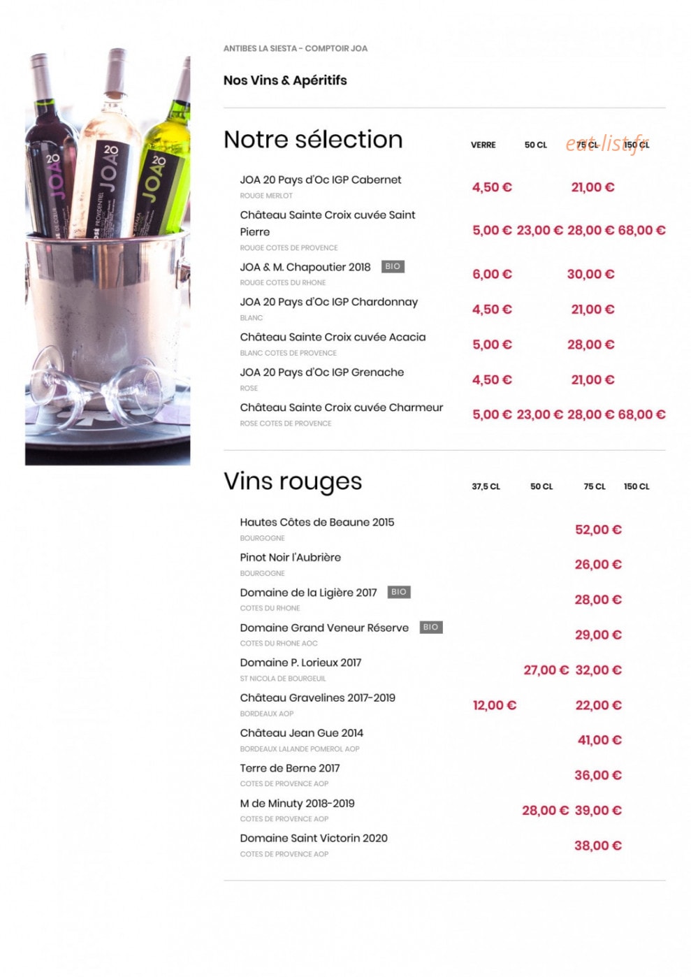 Le Comptoir JOA — carte page 5