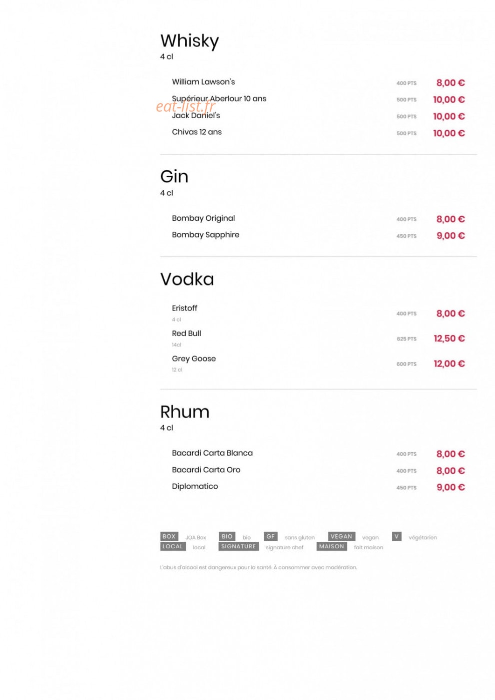 Le Comptoir JOA — carte page 10