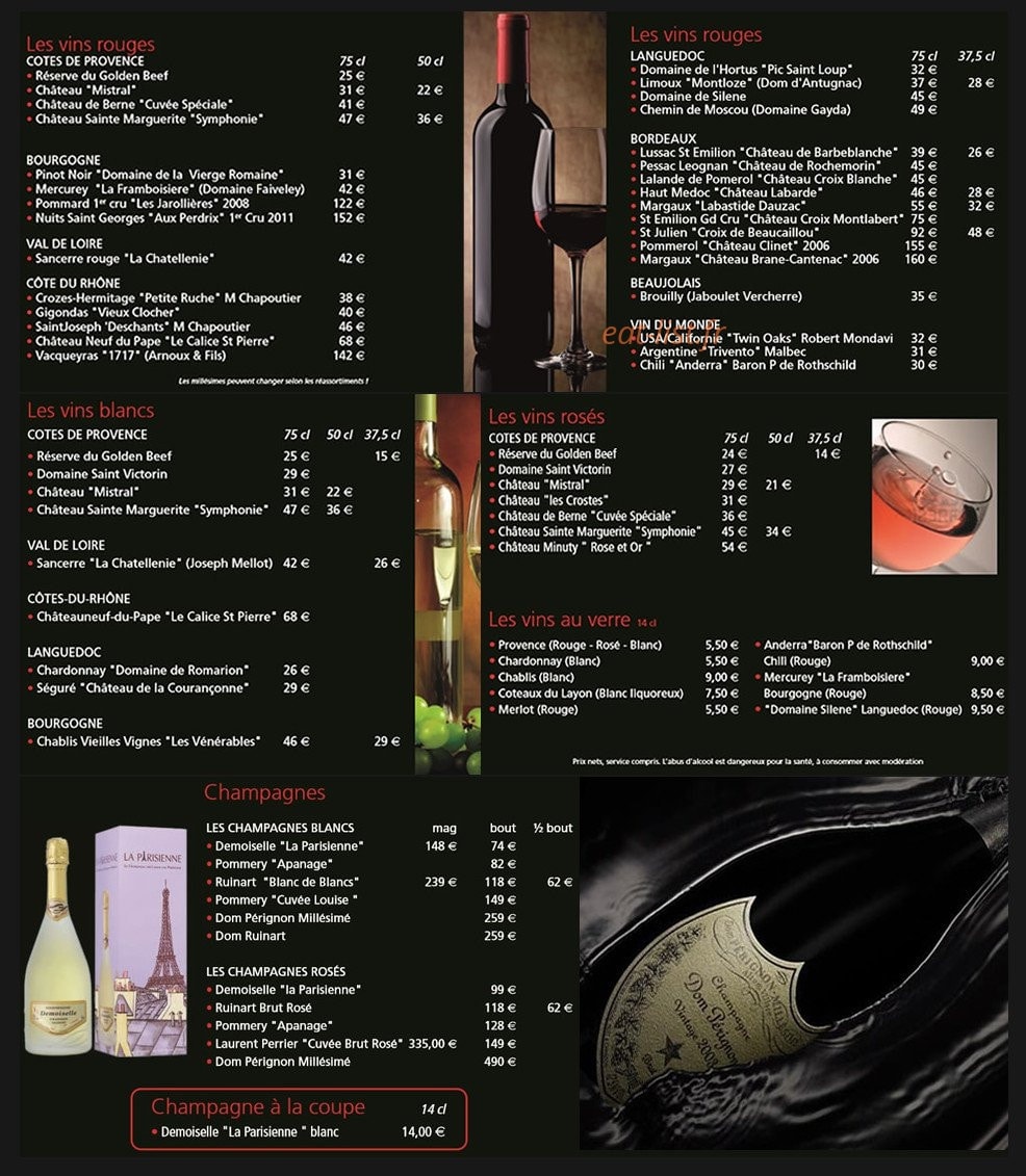 Le golden beef — carte page 4