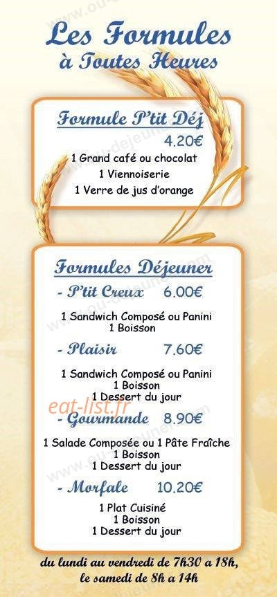 Le Plaisir du Pain — carte page 5