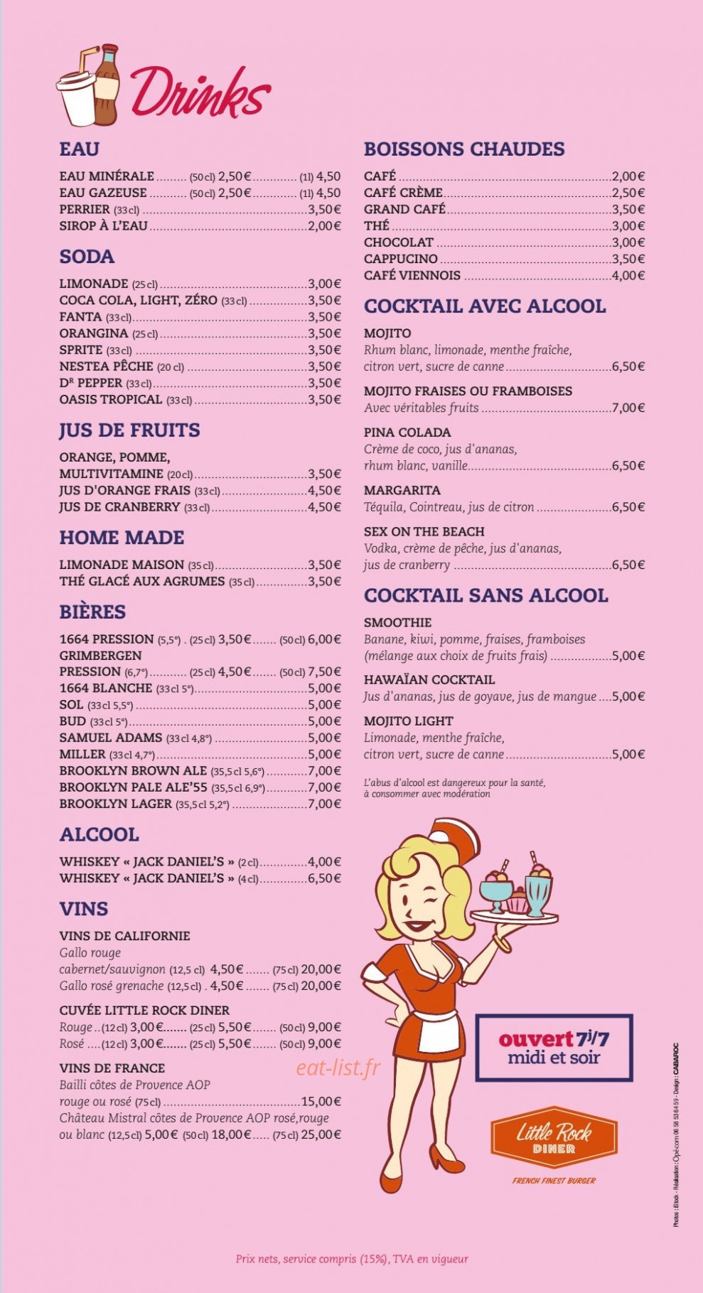 Little rock diner — carte page 5
