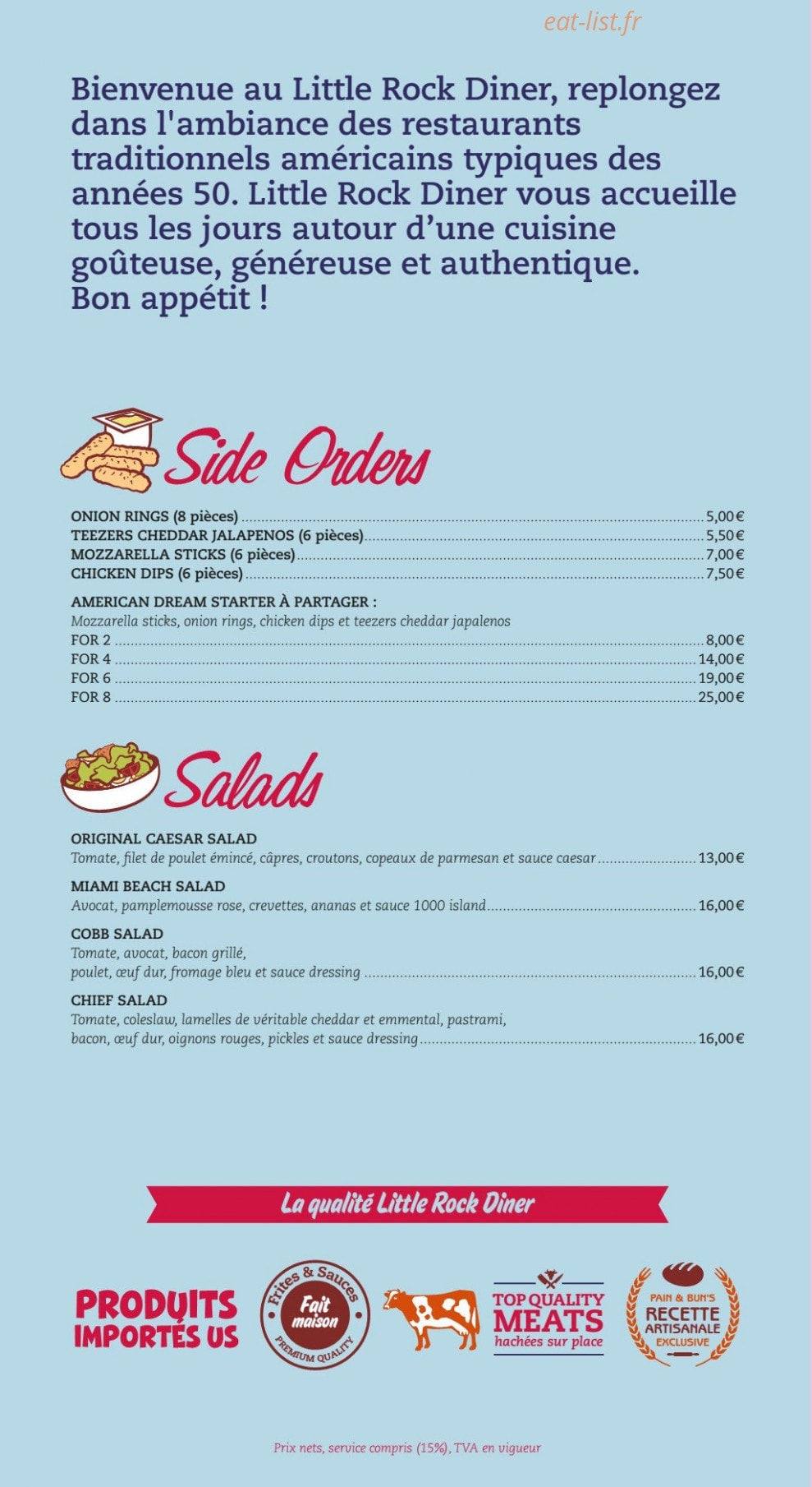 Little rock diner — carte page 2