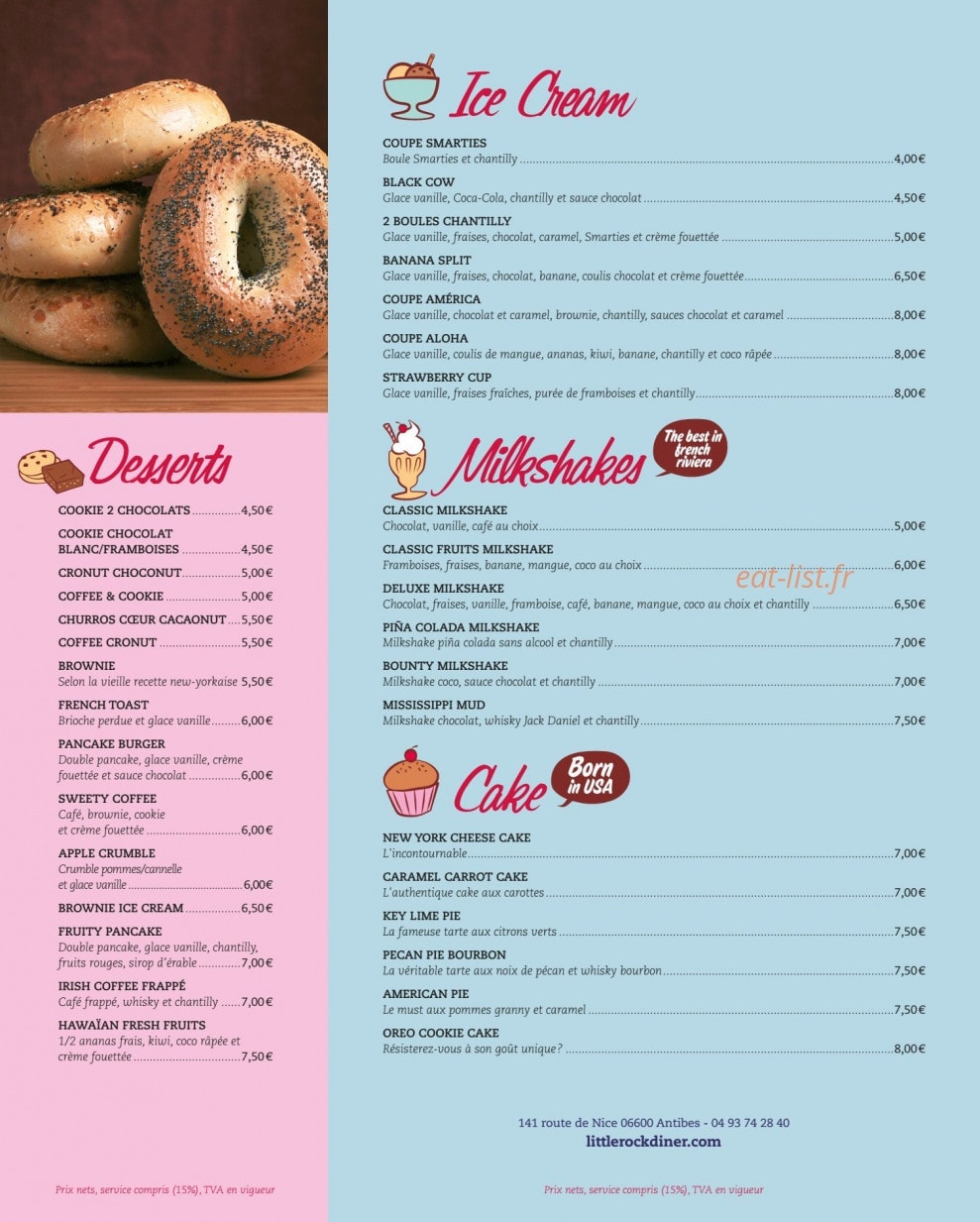 Little rock diner — carte page 6