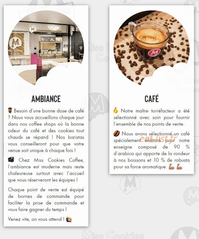 Miss Cookies Coffee — carte page 1