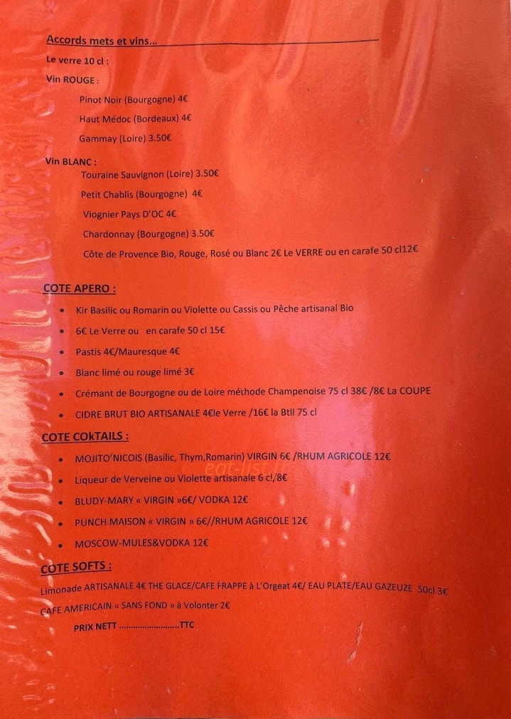 Miss Socca — carte page 1