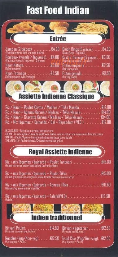Mister fast food — carte page 1