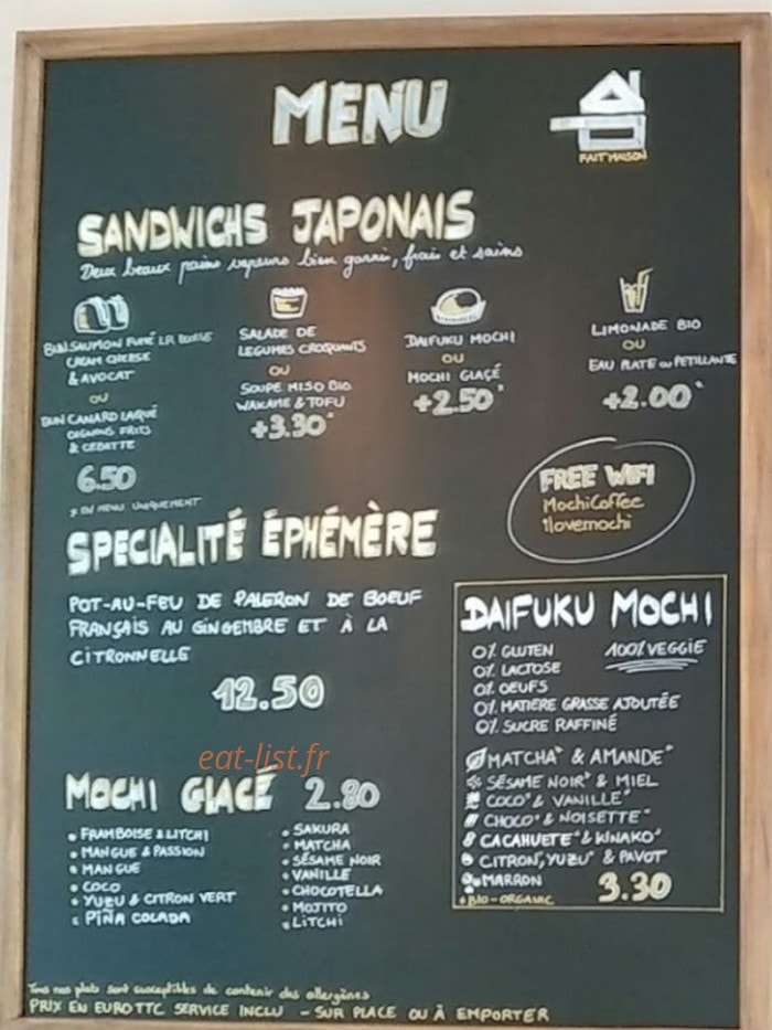 Mochi Coffee — carte page 1