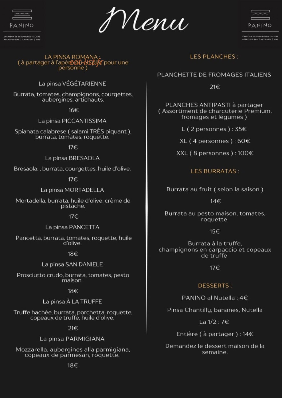 Panino — carte page 1