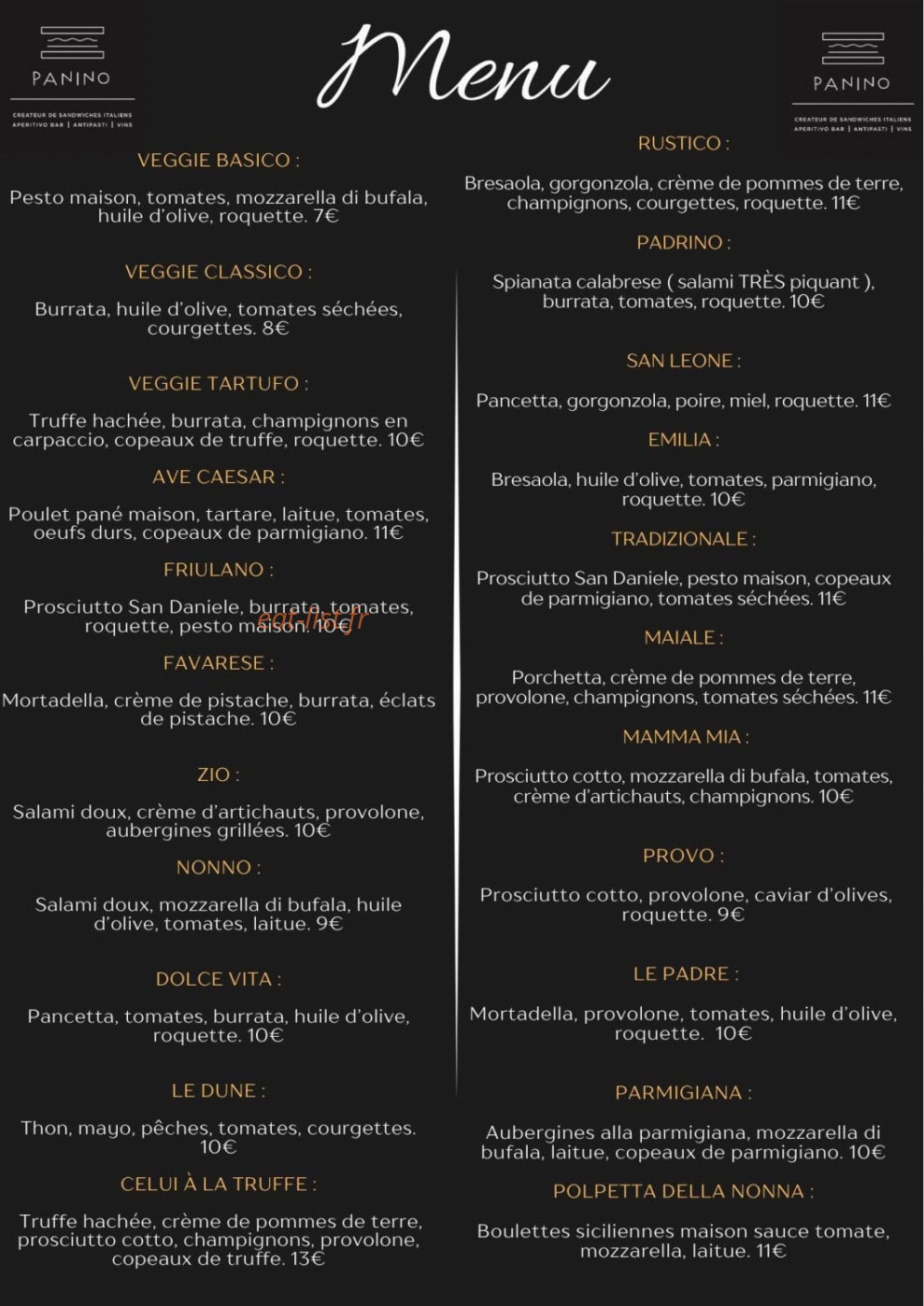 Panino — carte page 2