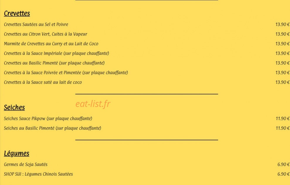 Paradis Thai — carte page 3