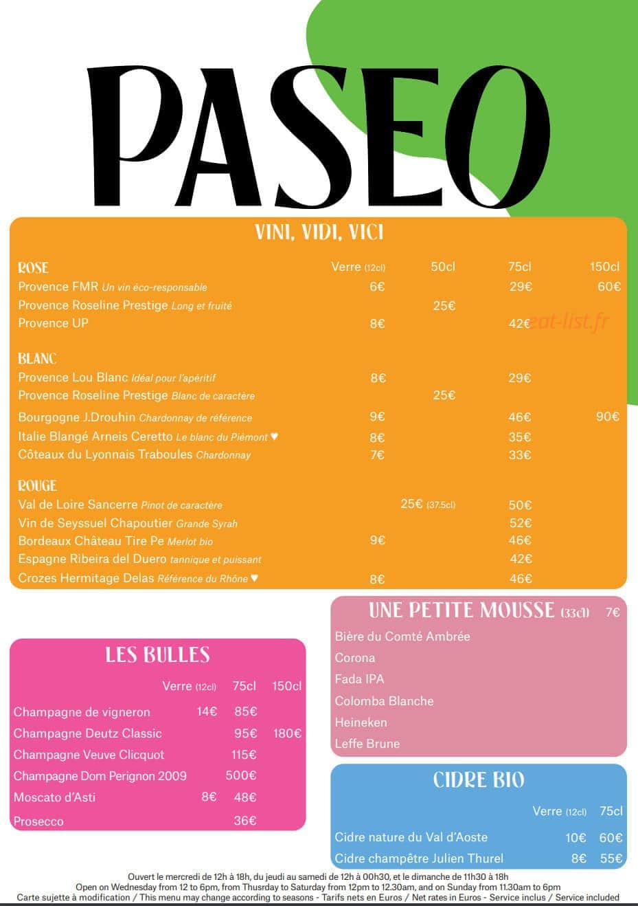 Paseo — carte page 3