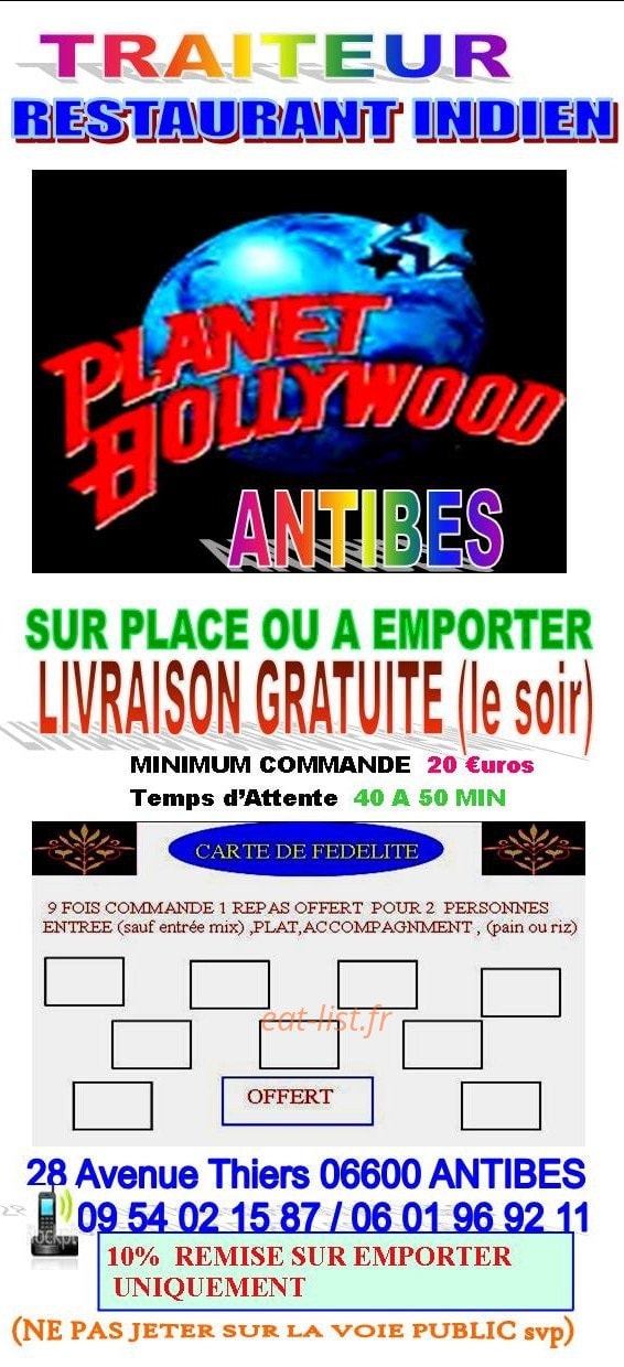 Planet bollywood — carte page 1