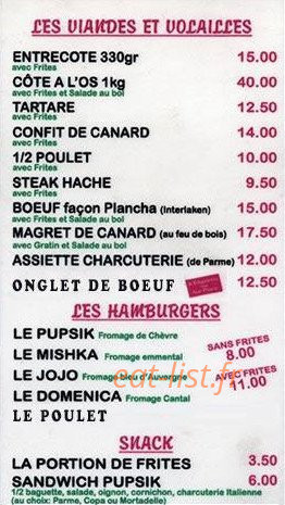 Pupsik Burger — carte page 2