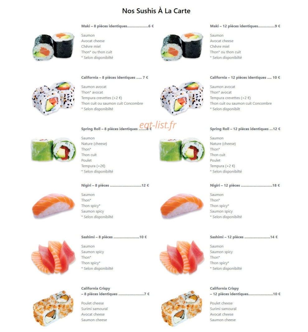 Ramen tes Sushi — carte page 2