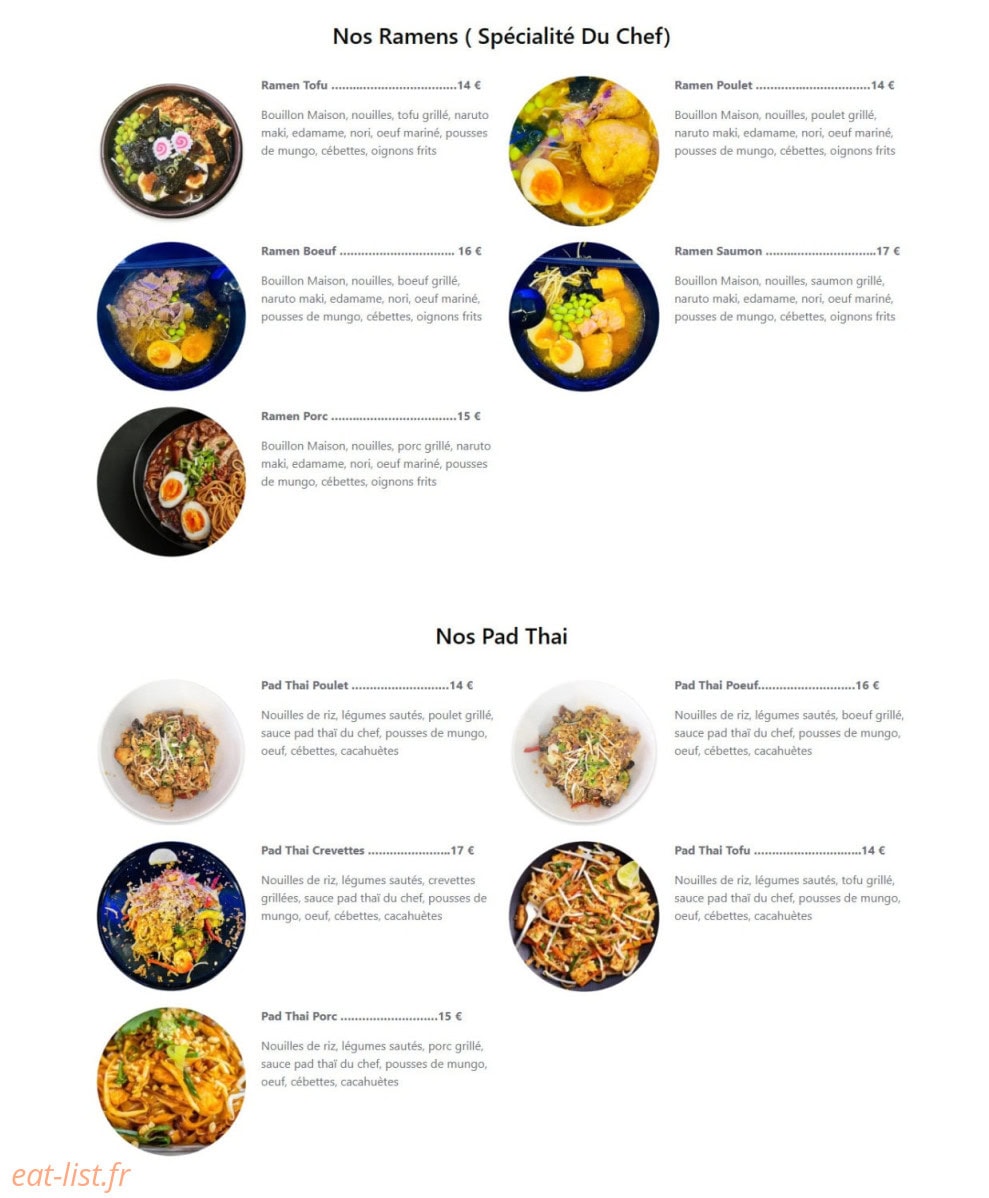 Ramen tes Sushi — carte page 4