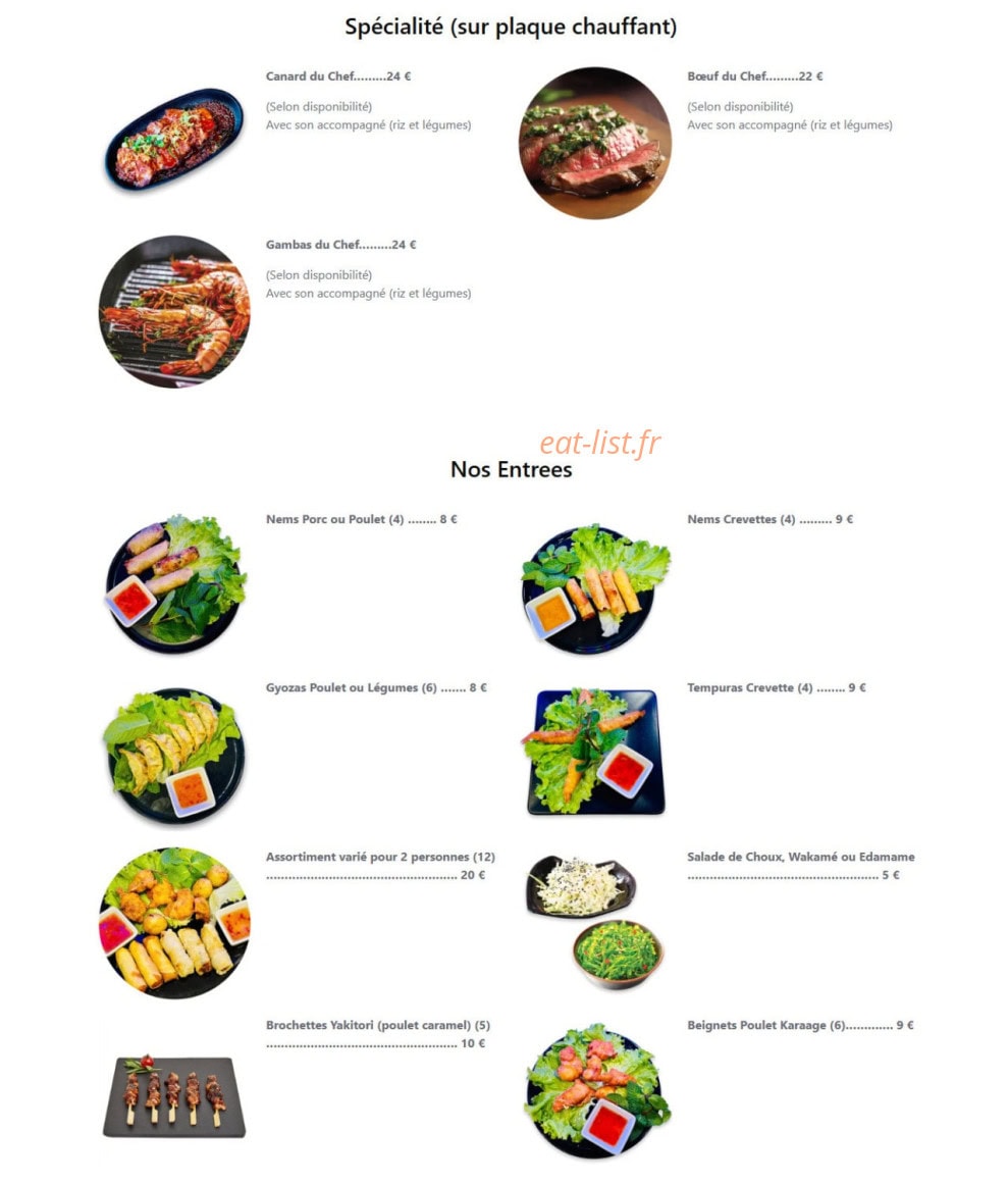 Ramen tes Sushi — carte page 1