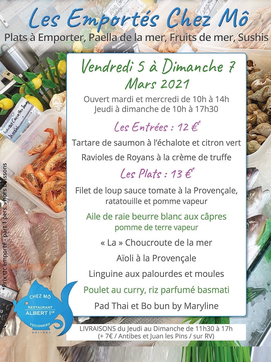 Restaurant Albert 1er — carte page 1