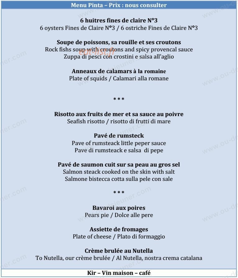 Restaurant L'oursin — carte page 8