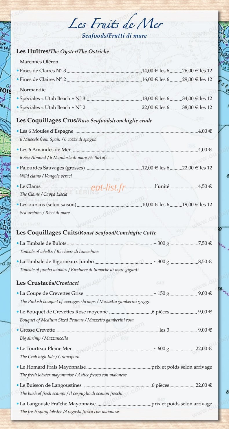 Restaurant L'oursin — carte page 2