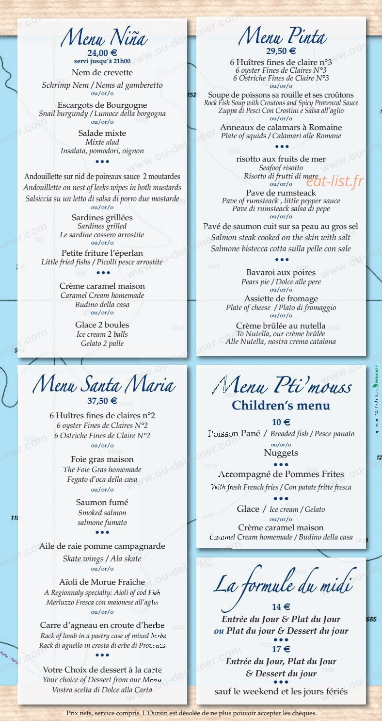Restaurant L'oursin — carte page 6