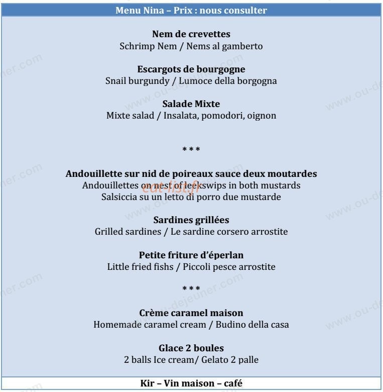 Restaurant L'oursin — carte page 7