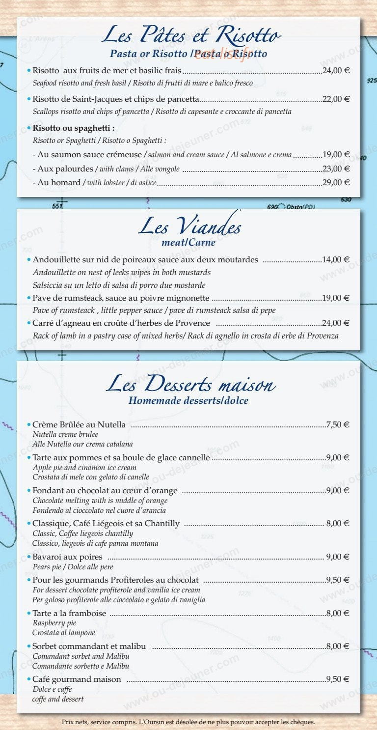 Restaurant L'oursin — carte page 5