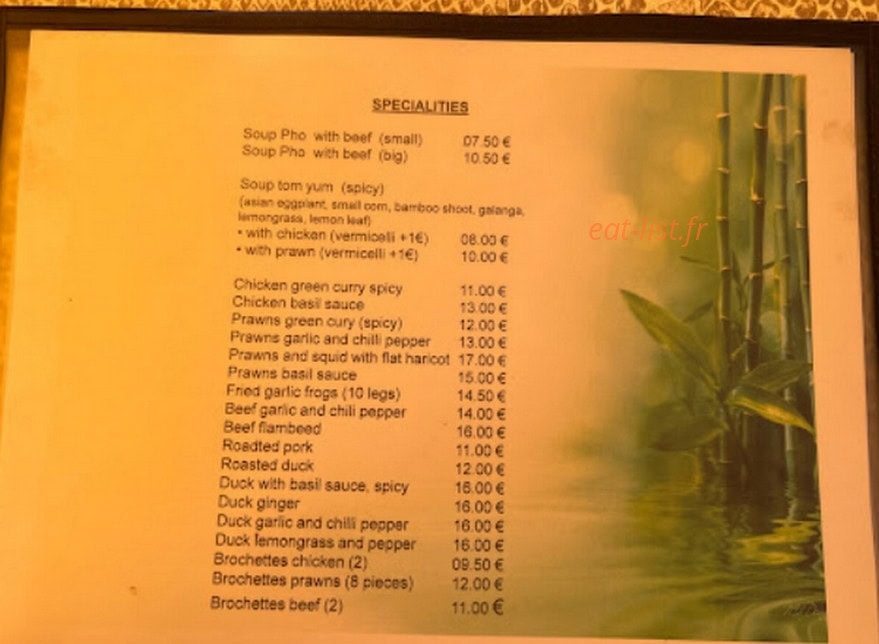 Restaurant Vietnamien — carte page 1