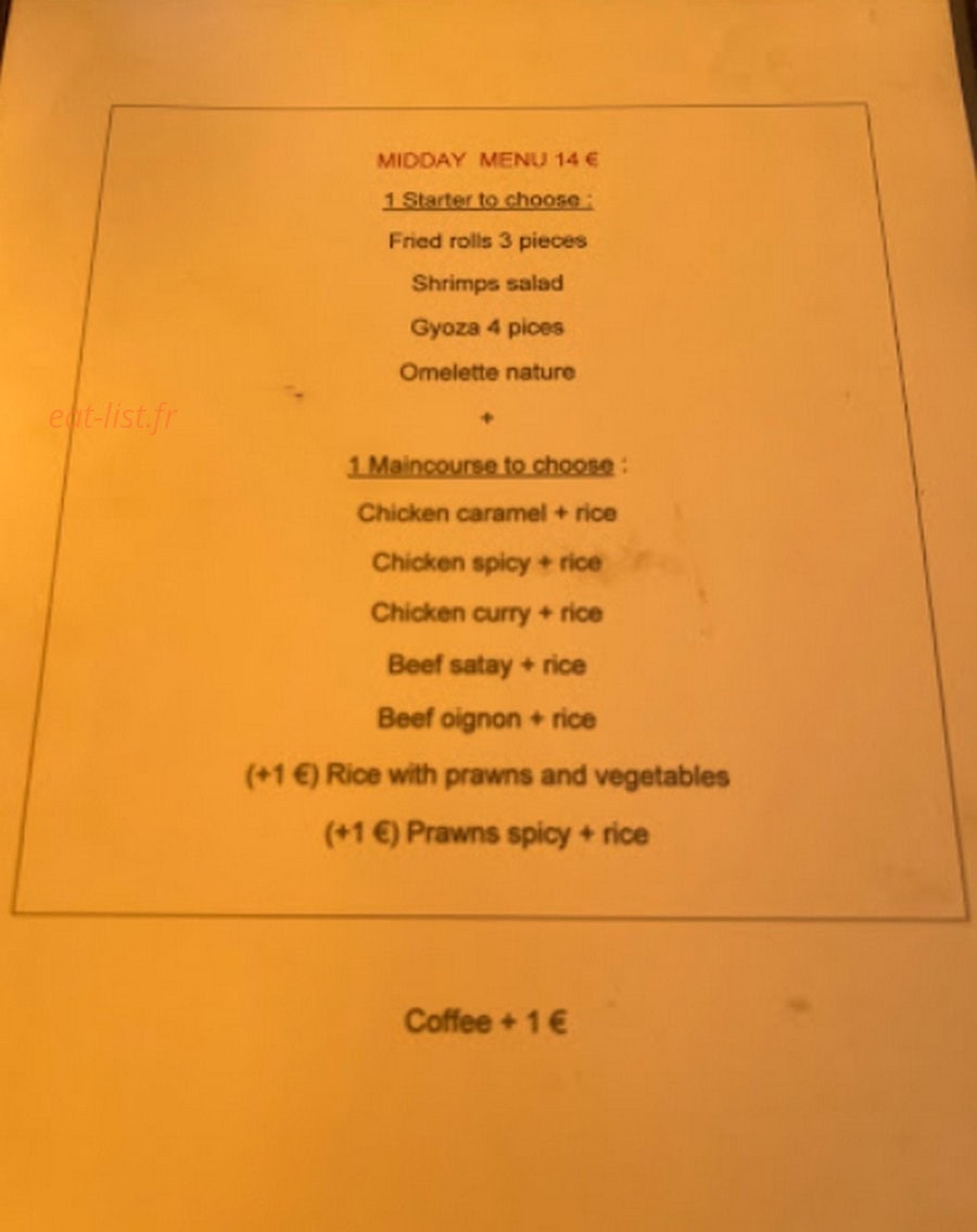 Restaurant Vietnamien — carte page 2