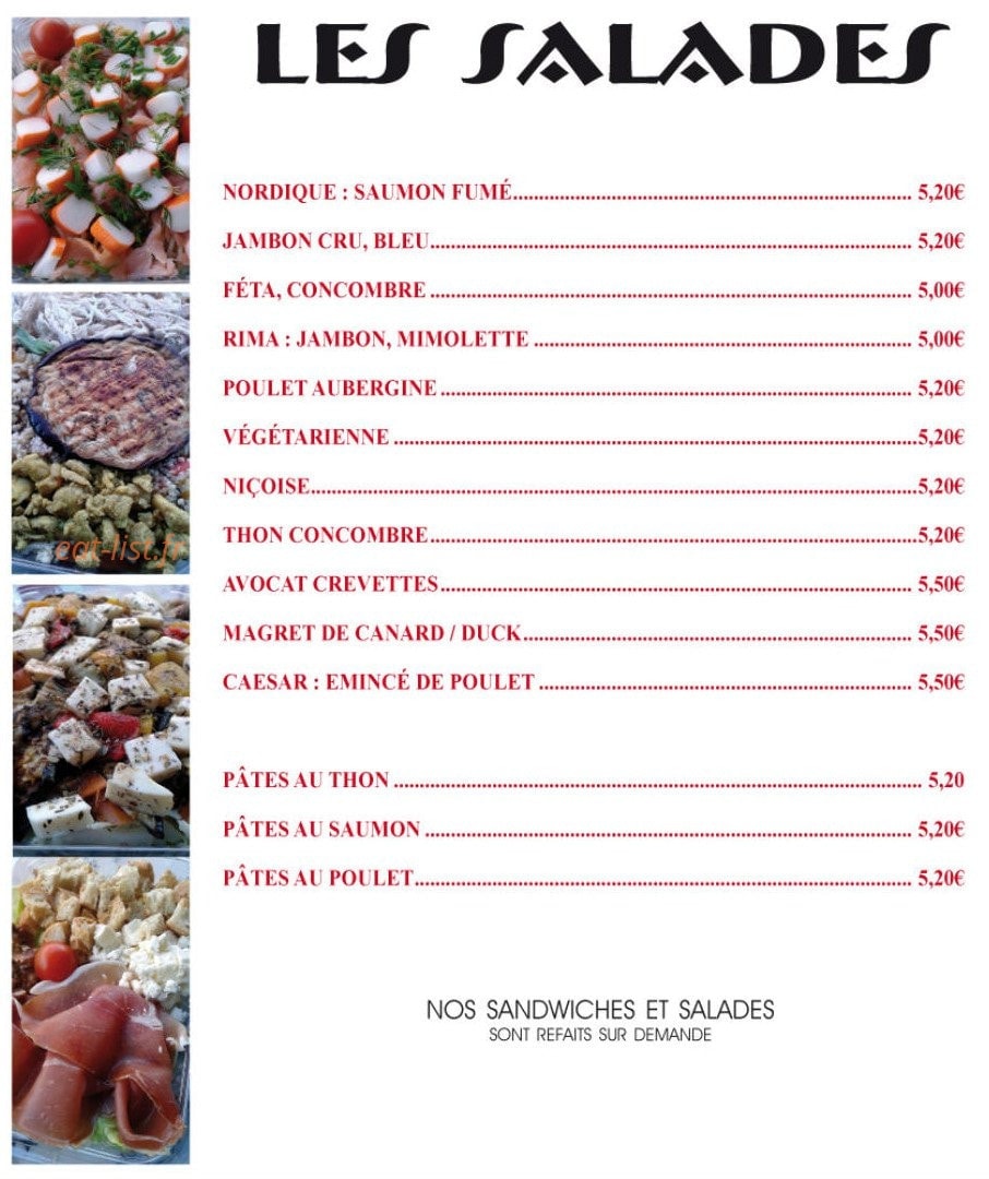Rima Sandwich — carte page 1