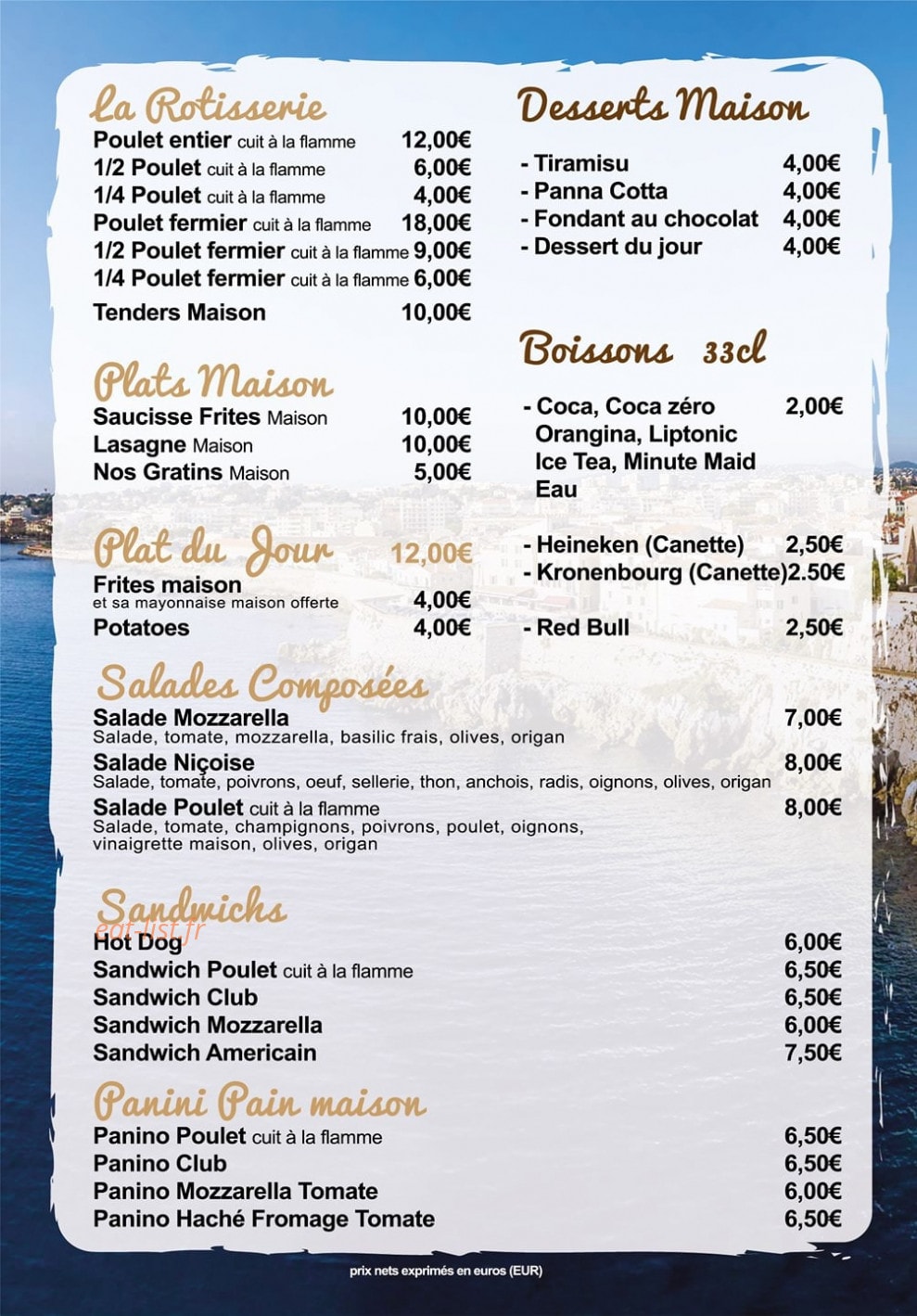 Rôtisserie d’Antibes — carte page 3