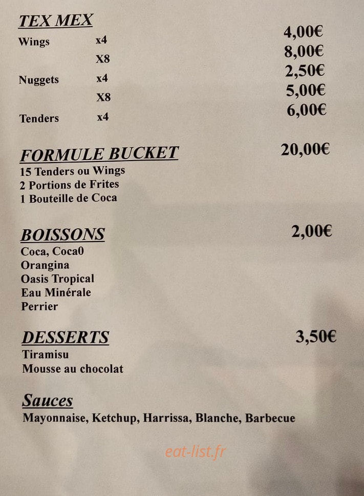 Snack François — carte page 2