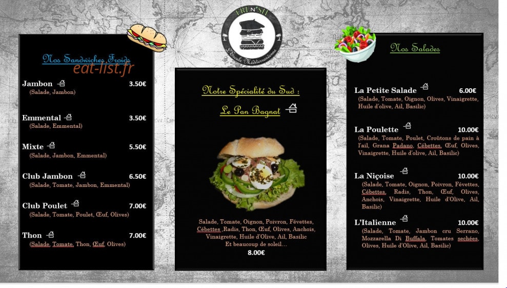 Snack Fren'sh — carte page 2