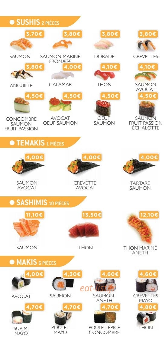 Sushi cristal — carte page 3