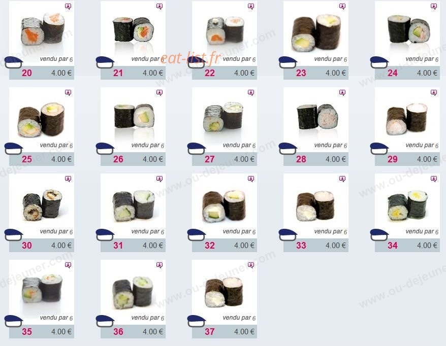 Sushi Smart — carte page 1