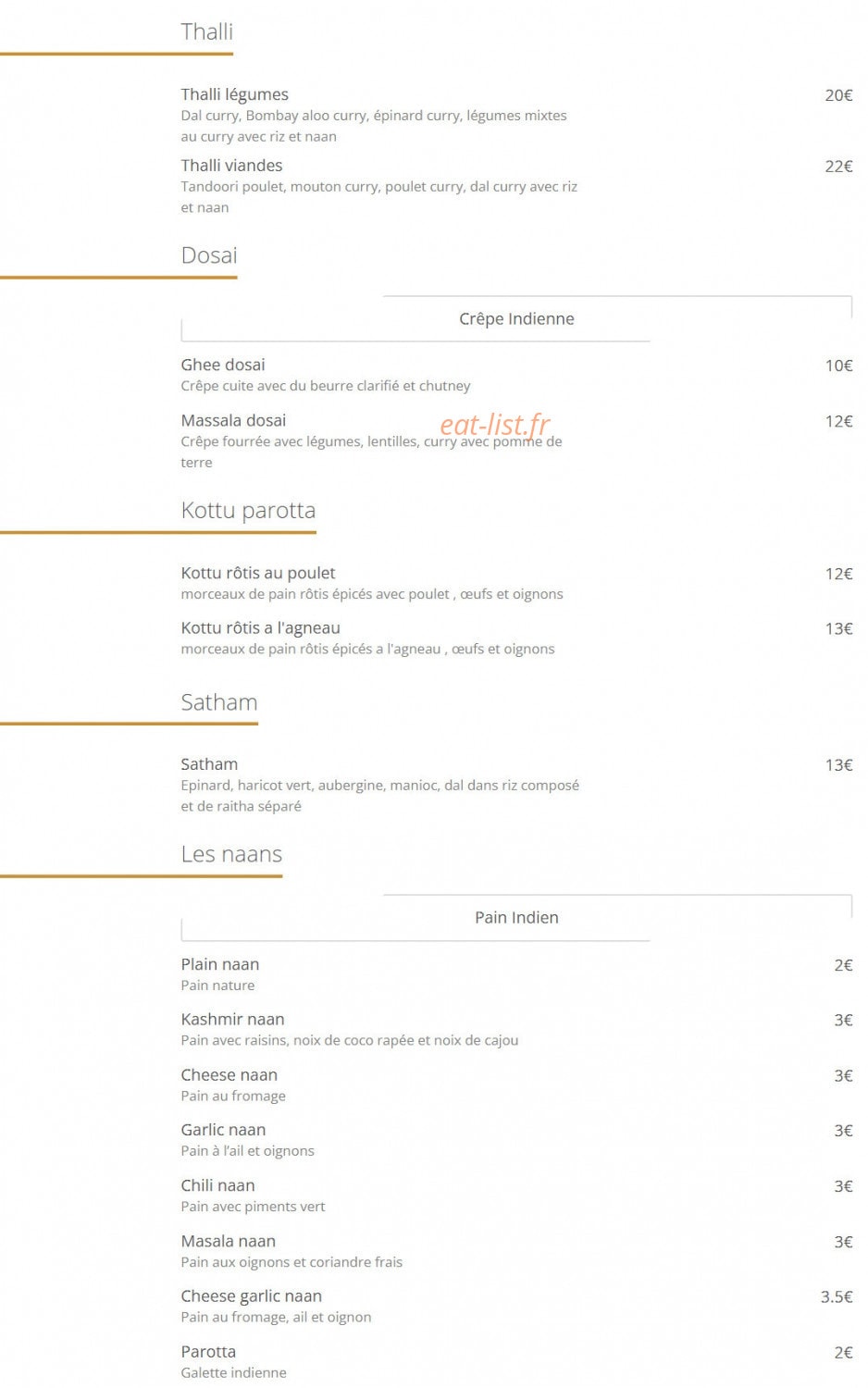 Taste Of India — carte page 4