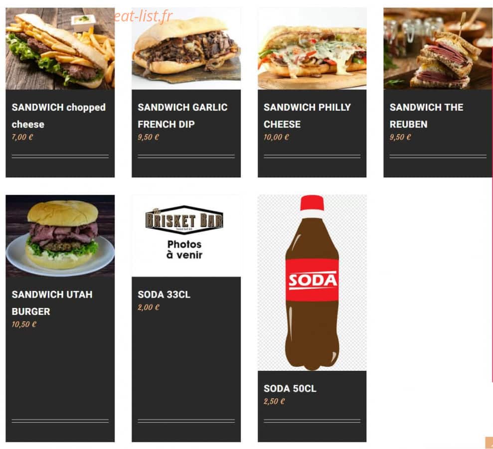 The Brisket Bar — carte page 2