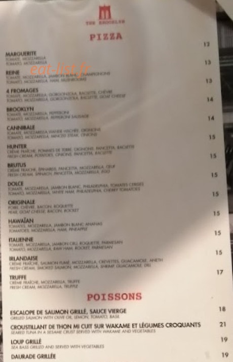 The Brooklyn — carte page 2